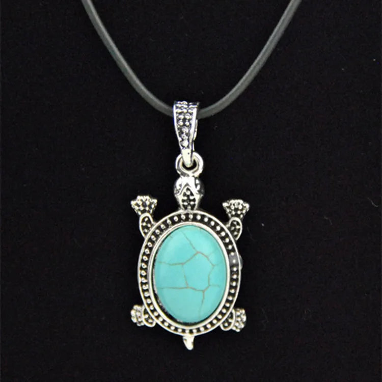 12pcs Sea Turtles Stone Pendants Necklace Gift