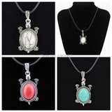 12pcs Sea Turtles Stone Pendants Necklace Gift