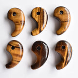 12pcs Tiger Eye Stone Magatama Pendants Jewelry Making