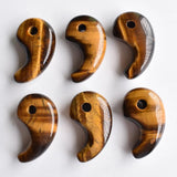 12pcs Tiger Eye Stone Magatama Pendants Jewelry Making