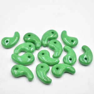 12pcs Red Malay Jade Magatama Charm Pendants for Jewelry Making