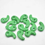 12pcs Red Malay Jade Magatama Charm Pendants for Jewelry Making