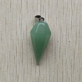 12pcs Green Aventurine Pendulum Pyramid Pendants 16x34mm DIY Jewelry Making