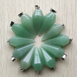 12pcs Green Aventurine Pendulum Pyramid Pendants 16x34mm DIY Jewelry Making