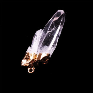 12pcs Natural Gem Stone Clear Quartz Crystal Point Pendant Pendulum for Necklace