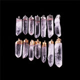 12pcs Natural Gem Stone Clear Quartz Crystal Point Pendant Pendulum for Necklace