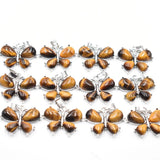 12pcs Natural Stone Amethyst Animal Butterfly Charm Pendant DIY Jewelry