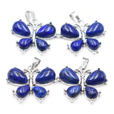 12pcs Natural Stone Amethyst Animal Butterfly Charm Pendant DIY Jewelry