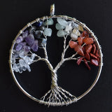 12pcs 7 Chakra Stone Tree of Life Pendants 50mm Jewelry Making