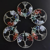 12pcs 7 Chakra Stone Tree of Life Pendants 50mm Jewelry Making