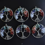 12pcs 7 Chakra Stone Tree of Life Pendants 50mm Jewelry Making