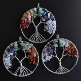 12pcs 7 Chakra Stone Tree of Life Pendants 50mm Jewelry Making
