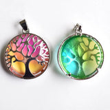 12pcs Crystal Alloy Tree of Life Pendants for Jewelry Making