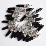 12pcs Natural Stone Pillar Charms Pendants for Jewelry Making