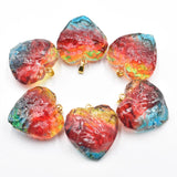 12pcs Crystal Heart Charms Pendants 30mm for Necklace Jewelry Making