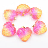 12pcs Crystal Heart Charms Pendants 30mm for Necklace Jewelry Making