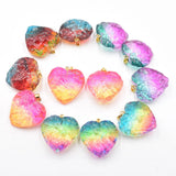 12pcs Crystal Heart Charms Pendants 30mm for Necklace Jewelry Making