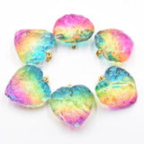 12pcs Crystal Heart Charms Pendants 30mm for Necklace Jewelry Making