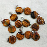 12pcs Tiger Eye Stone Rose Flower Charms Pendants for Jewelry Making