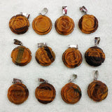 12pcs Tiger Eye Stone Rose Flower Charms Pendants for Jewelry Making