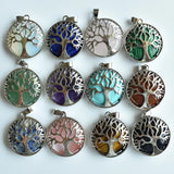 12pcs Natural Amethysts Lapis Tree of Life Pendants