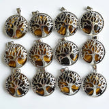 12pcs Natural Amethysts Lapis Tree of Life Pendants