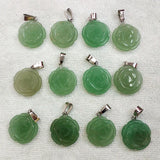 12pcs Green Aventurine Rose Flower Charms Pendants for Jewelry Making