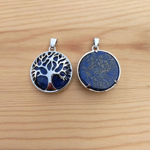 12pcs Natural Lapis Lazuli Stone Tree of Life Pendants for Jewelry Making