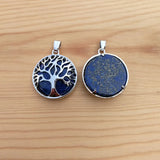 12pcs Natural Lapis Lazuli Stone Tree of Life Pendants for Jewelry Making