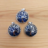 12pcs Natural Lapis Lazuli Stone Tree of Life Pendants for Jewelry Making