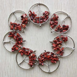 12pcs Natural Red Stone Tree of Life Wire Wrapped Pendants 50mm