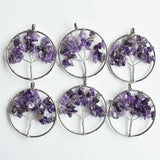12pcs Tree of Life Wire Wrapped Pendants Natural Stone 50mm for Jewelry Making