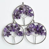 12pcs Tree of Life Wire Wrapped Pendants Natural Stone 50mm for Jewelry Making