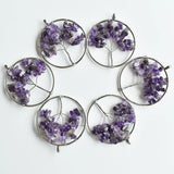 12pcs Tree of Life Wire Wrapped Pendants Natural Stone 50mm for Jewelry Making