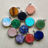 12pcs Natural Stone Alloy Tree of Life Pendants for Jewelry Making