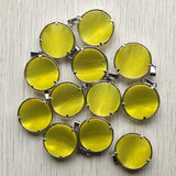 12pcs Yellow Cat Eye Stone Tree of Life Pendants for Jewelry Making