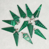 Malachite Stone Arrow Charms Pendants for Necklace Jewelry Making