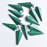 12pcs Malachite Stone Arrow Charms Pendants for Necklace Making