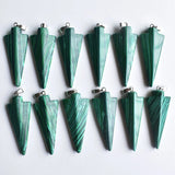 12pcs Malachite Stone Arrow Charms Pendants for Necklace Making