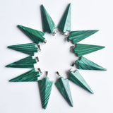 12pcs Malachite Stone Arrow Charms Pendants for Necklace Making