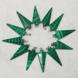 Malachite Stone Arrow Charms Pendants for Necklace Jewelry Making