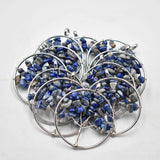 12pcs Natural Stone Lapis Lazuli Tree of Life Wire Wrapped Pendants 50mm