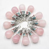 12pcs Amethysts Rose Quartz Pendant for Jewelry Making