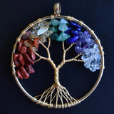 12pcs Natural Stone Tree of Life Wire Wrapped Pendants 50mm