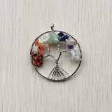 12pcs/lot 7 Chakra Natural Stone Tree of Life Pendulum Pendants