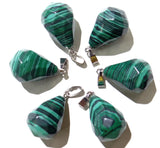 12pcs Malachite Round Teardrop Cut Face Pendants DIY Jewelry Making