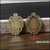 Vintage Charm Oval Picture Frame Pendant Antique Bronze DIY Jewelry Making
