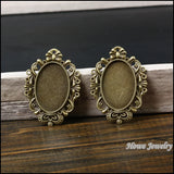 Vintage Charm Oval Picture Frame Pendant Antique Bronze DIY Jewelry Making