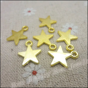 130PCS Gold Five-pointed star Charms Pendant DIY Metal Jewelry Making