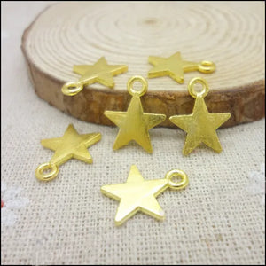 130PCS Gold Five-pointed star Charms Pendant DIY Metal Jewelry Making